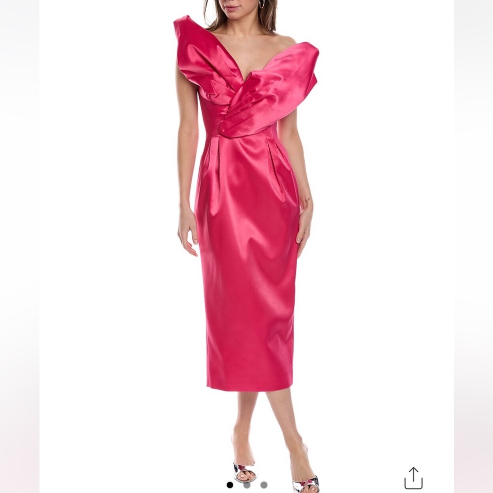 RACHEL GILBERT
Vivi asymmetric-neck satin midi dress